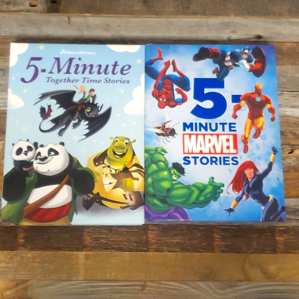 5 minute Marvel and DreamWorks story books